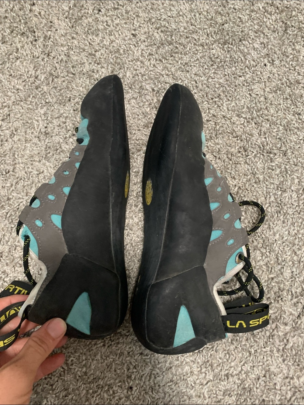 La Sportiva Tarantulace Teal and Gray Climbing Shoes - Picture 6 of 8